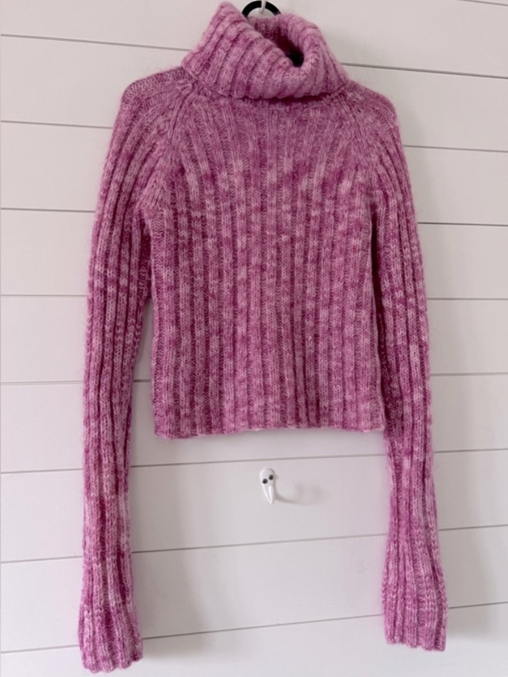 Club Monaco Wool + Mohair Blend Pink Turtleneck